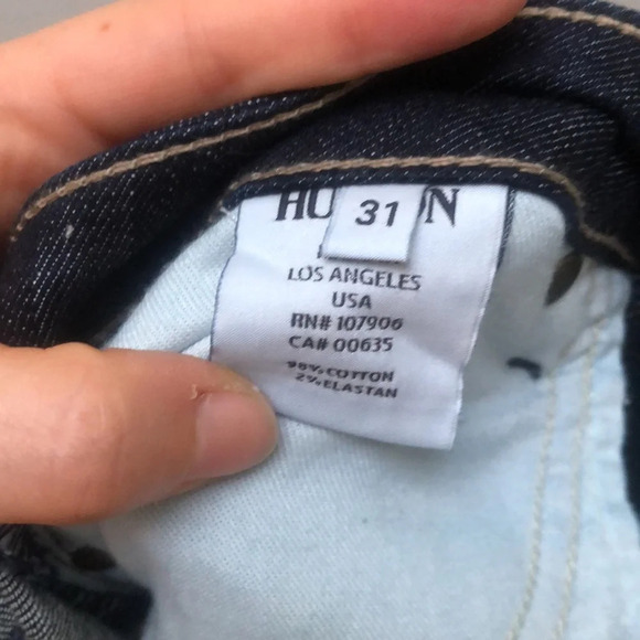 Hudson Jeans Marisa Flare Mid rise Flare Trouser wide leg Size 31 Dark Wash Blue - Picture 11 of 14